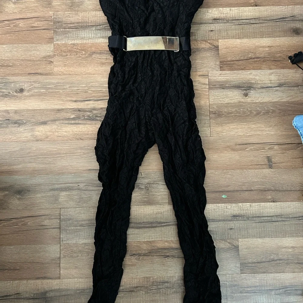 Bebe Black Lace Jumpsuit - Picture 2 of 4